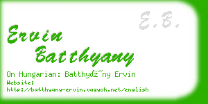 ervin batthyany business card